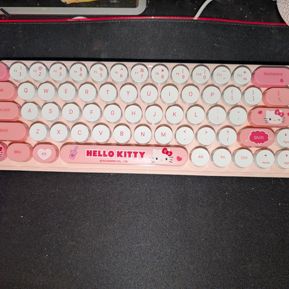 Hello Kitty Pink and White Keyboard